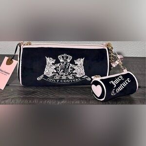 Juicy Couture Black and Light Pink Cosmetic Bag